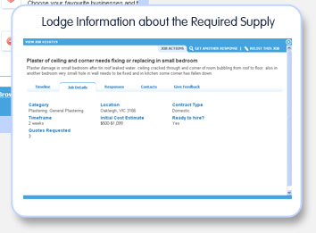 Lodge information about the required supply